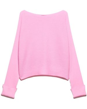 MAX&Co. Horizontal Rib-Knit Sweater - Pink