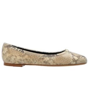 Chloé Chloé Marcie Python-Print Ballerina Flats - Natural