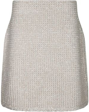 Fabiana Filippi Tweed Straight Skirt - Grey