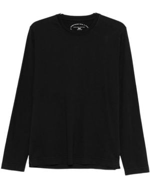 Fedeli Long Sleeve Cotton T-Shirt - Black