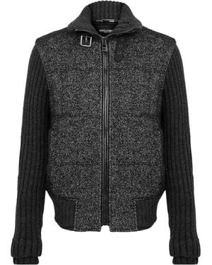 Dolce & Gabbana Ribbed Knit Jacket - Gray