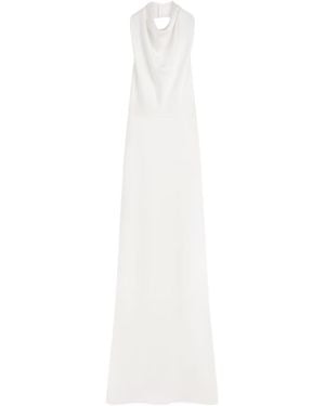 Givenchy Long Draped Halterneck Dress - White