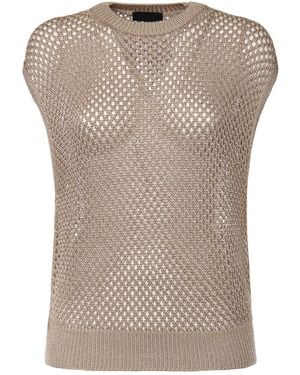 Dondup Sleeveless Mesh Knitted Jumper - Grey