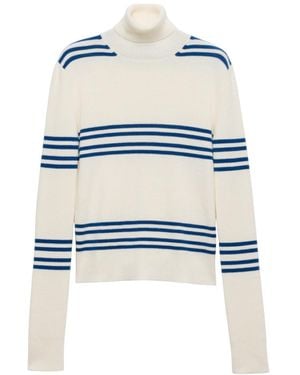 Prada Turtleneck Knitted Jumper - White