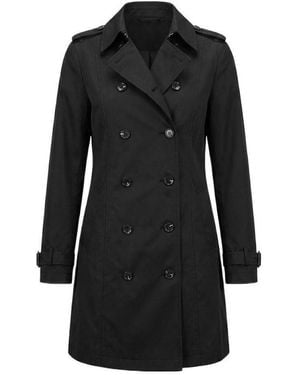 Armani Jeans Double-Breasted Medium-Length Trench Coat - Blue