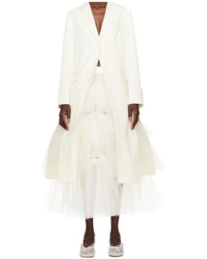 Simone Rocha Cut-Out Bow Detail Coat - White