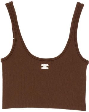 Celine Cropped Vest - Brown