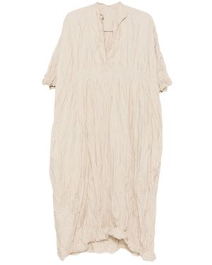 Daniela Gregis Crinkled-Finish Midi Dress - Natural