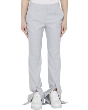 Off-White c/o Virgil Abloh Logo Detailed Straight Leg Trousers - Grey