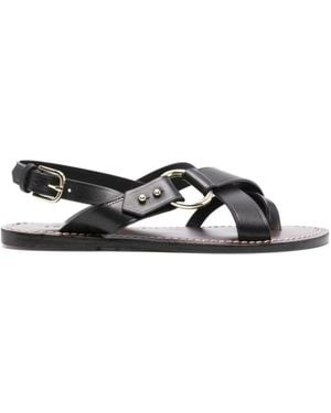 Soeur Round-Headed Flat Sandals - Multicolour
