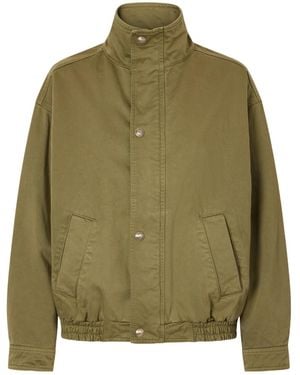 Nili Lotan Cropped Standcollar Work Jacket - Green