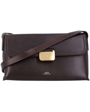 A.P.C. Logo Flap Shoulder Bag - Black