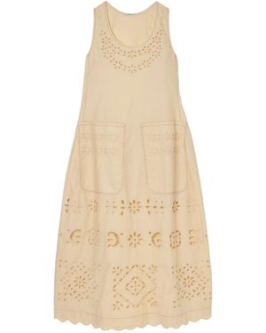 Vita Kin Broderie Anglaise Cotton-Poplin Midi Dress - Natural