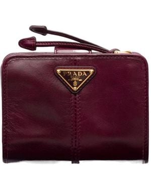 Prada Small Leather Wallet - Red