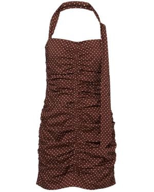Posse Edie Polka-Dot Minidress - Brown