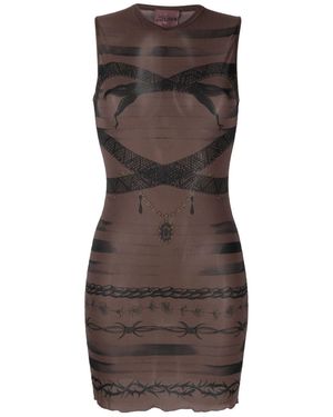 Jean Paul Gaultier Sleeveless Knitted Dress - Brown