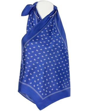 Christopher Esber Bandana-Print Scarf-Tie Top - Blue