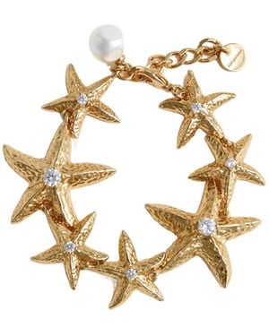Self-Portrait Rhinestone-Embellished Earrings - Metallic