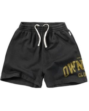 Represent Logo-Print Track Shorts - Black