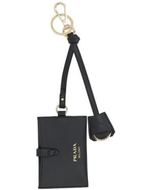 Prada Leather Mirror Case Pendant - White