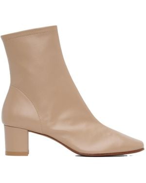 BY FAR Sofia Side-Zip Short Boots - Natural