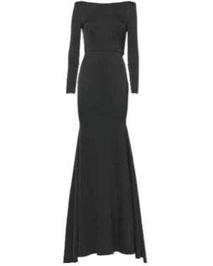 Alex Perry Satin Crêpe Corset Gown - Black