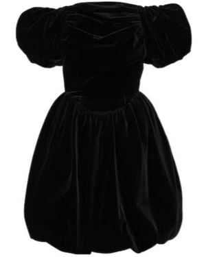 Simone Rocha Off-Shoulder Velvet Mini Dress - Black