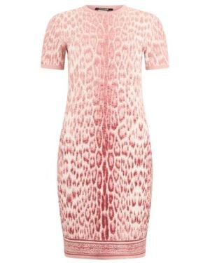 Roberto Cavalli Jaguar Print Midi Dress - Pink