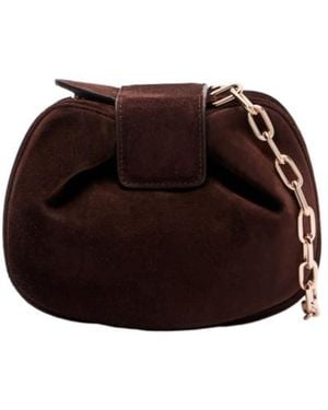 Gabriela Hearst Soft Demi Suede Clutch - Red