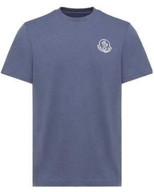 Moncler Logo Patch Crewneck T-Shirt - Blue