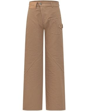JW Anderson Jw Anderson Twisted Wide Leg Workwear Jeans - Natural