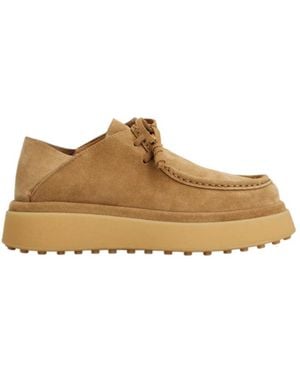 Tod's Suede Platform Lace-Up Shoes - Brown