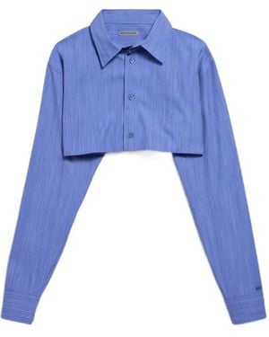 Balenciaga Cropped Shirt - Blue