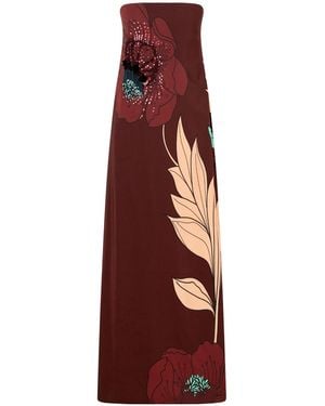 Johanna Ortiz Petals Strapless Maxi Dress - Purple
