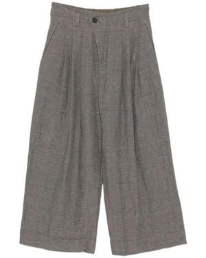 Ziggy Chen Check-Pattern Trousers - Grey