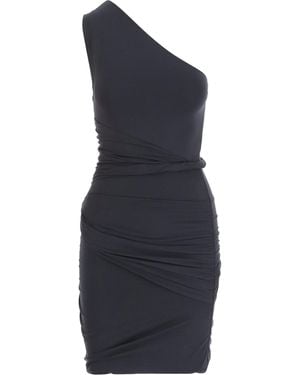 Patou Asymmetric Shoulder Dress - Blue