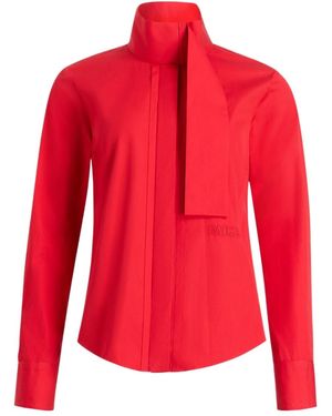 Patou Scarf Neck Blouse - Red