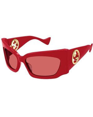 Gucci Eyewear Geometric Frame Sunglasses - Red