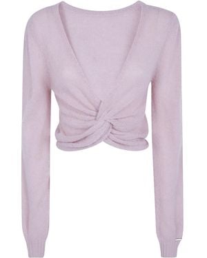 Twinset Solid-Color Double-Knit Top - Purple