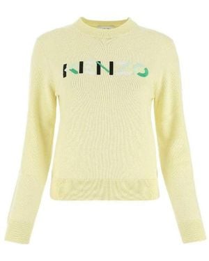 KENZO Logo-Print Long-Sleeved T-Shirt - Yellow