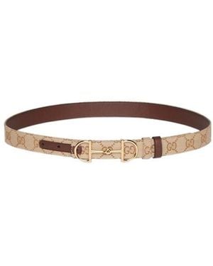 Gucci Horsebit Gg Supreme Belt - White