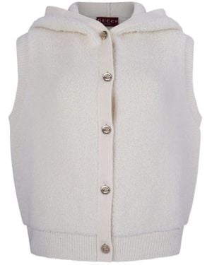Gucci Button-Up Hooded Vest - Grey