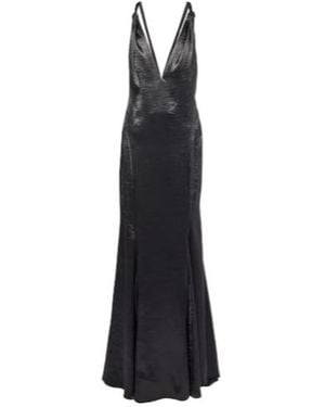 Safiyaa Asli Satin Gown - Black