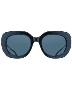 Matsuda Stud-Embellished Oversized-Frame Sunglasses - Blue