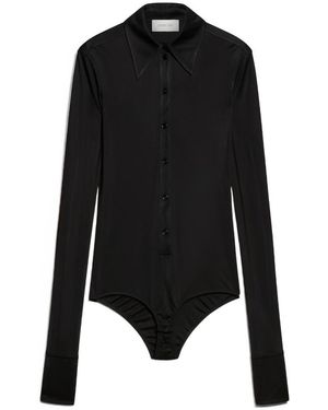 Sportmax Buttoned Long-Sleeved Top - Black