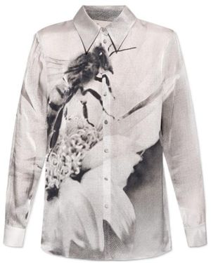 Tory Burch Graphic-Print Shirt - Gray