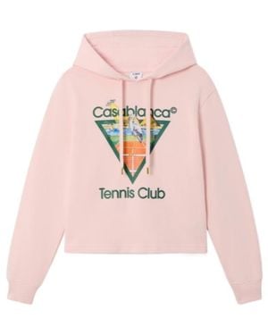CASABLANCA Tennis Club Print Hoodie - Pink