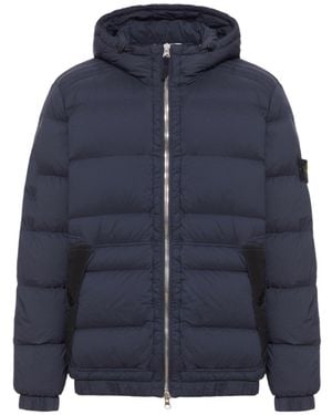 Stone Island Zip-Up Padded Jacket - Blue