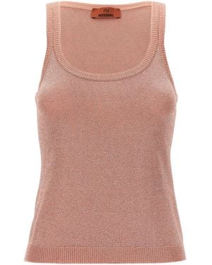 Missoni Sleeveless Knitted Lurex Tank Top - Pink