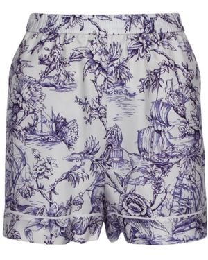 Dior Printed Silk Shorts - Purple